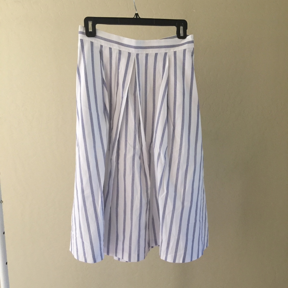 Zara Blue and White Stripe Skirt NWOT Sz M